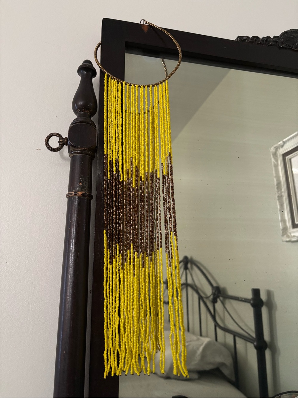 Beaded Fringe Waterfall Statement Hoop Necklace